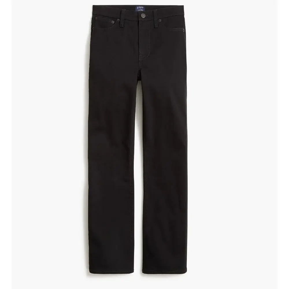 J.Crew Petite Flare Crop Jean All Day Stretch Black Mid Rise Classic US 24P NWT